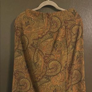 ‘TS’ Long Paisley Moleskin Skirt (Plus)